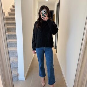 All Saints Wool Mockneck Preppy Edgy Boho Whimsigoth Sweater S Black